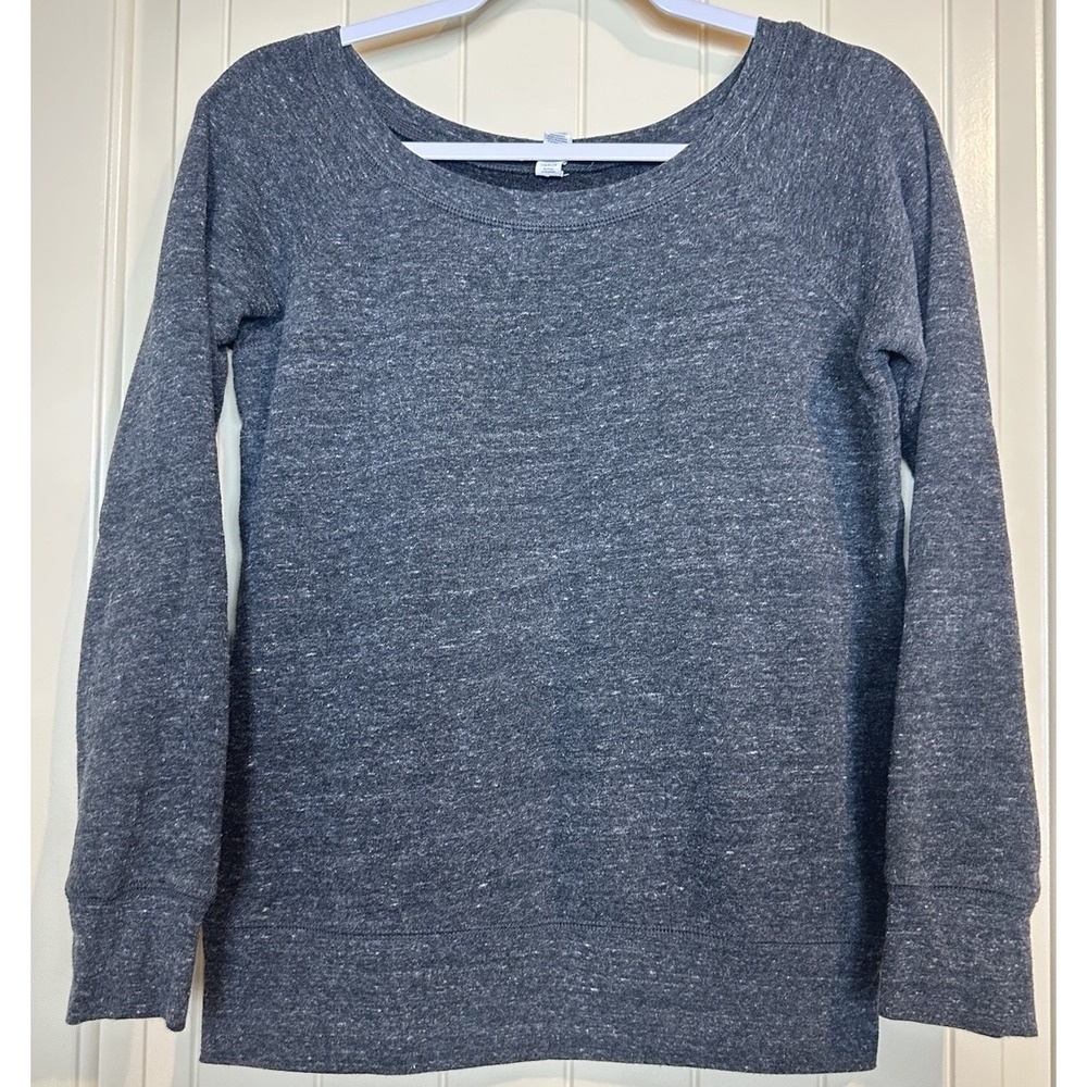 Bella Canvas Wide Neck fleece lined women's sweatshirt Sz M plain comfort cozy